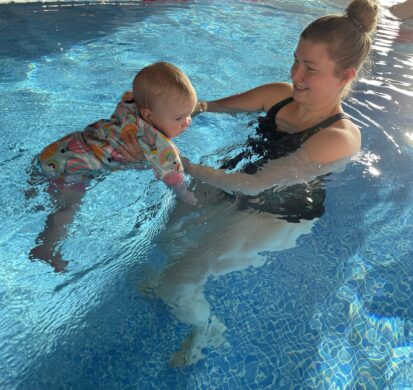 child swimming