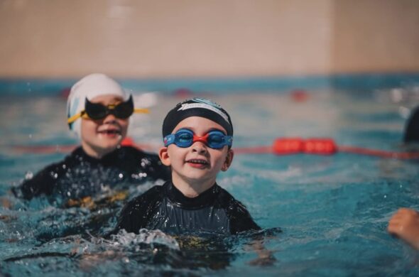 child swimming